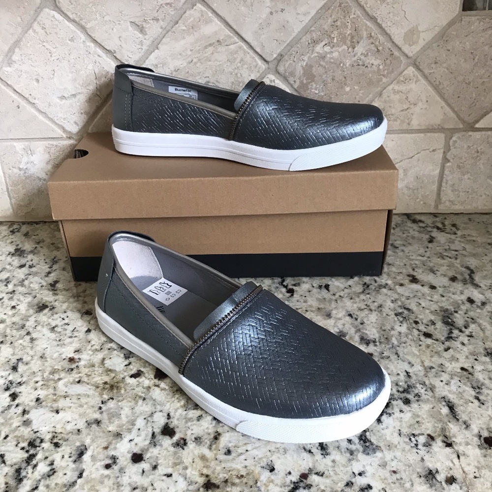 New!!!!  Burnetie Slip-On Loafers Gray Leather